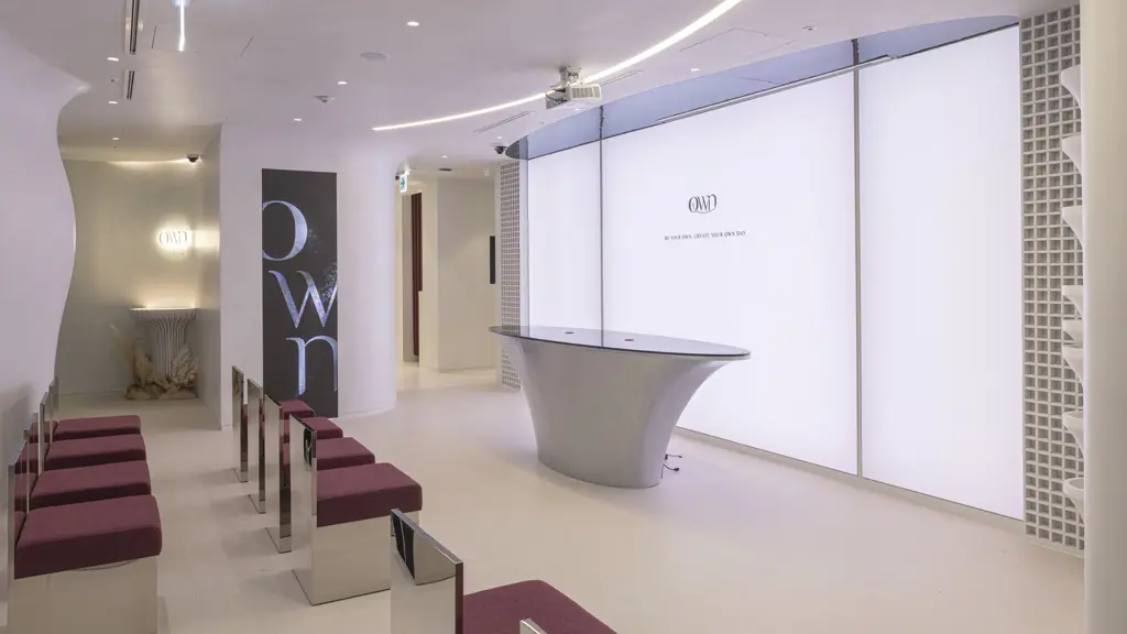 Reception area at OWN Clinic Samseong in Gangnam, Seoul